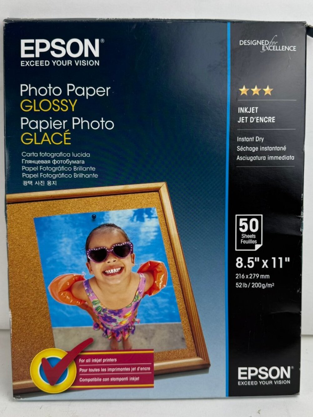 Epson Glossy Photo Paper 8.5x11 Inkjet 50 Sheets S041649 C13S042542 New Open Box
